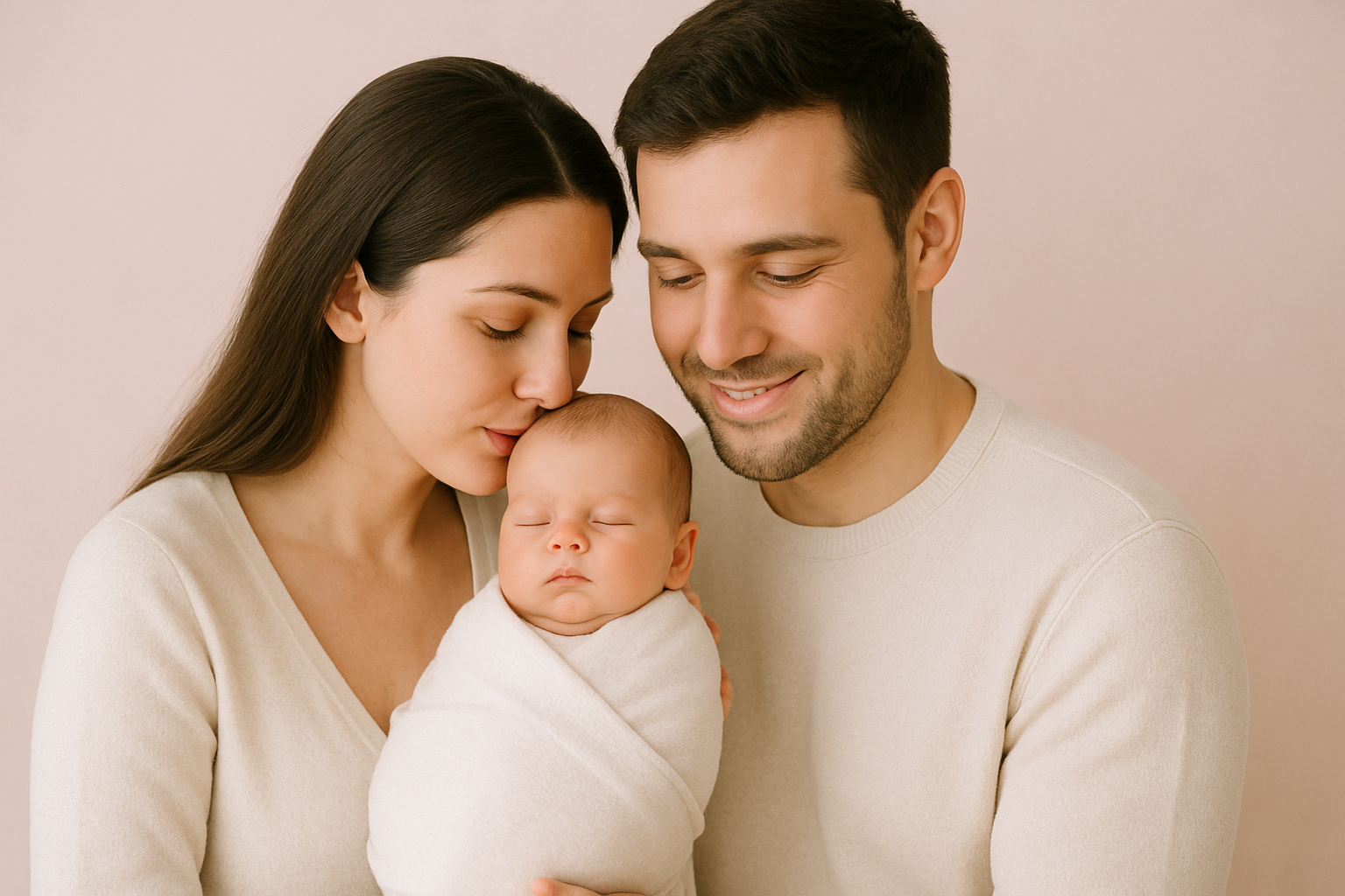 Parents holding their newborn after fertility care